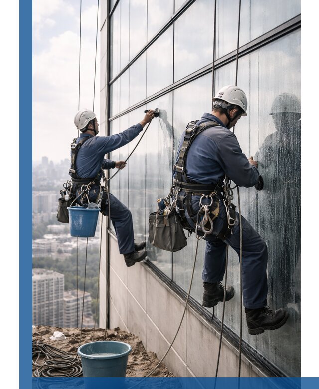 Профессиональная мойка фасадных окон альпинистами в Чапаевске