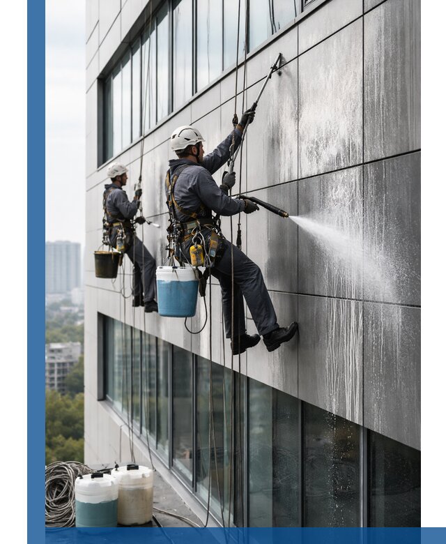 Профессиональная мойка вентилируемых фасадов в Чапаевске