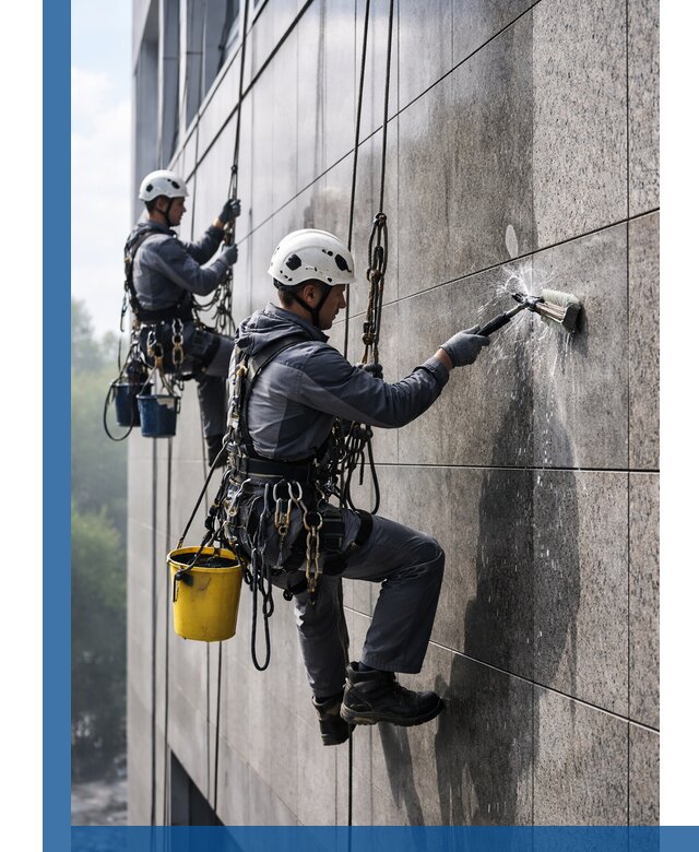 Профессиональная мойка фасада из керамогранита в Чапаевске