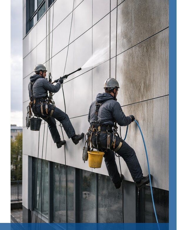 Мойка фасада из композита в Чапаевске по цене от 306 р. | ВЫСОТНИК-Чпв