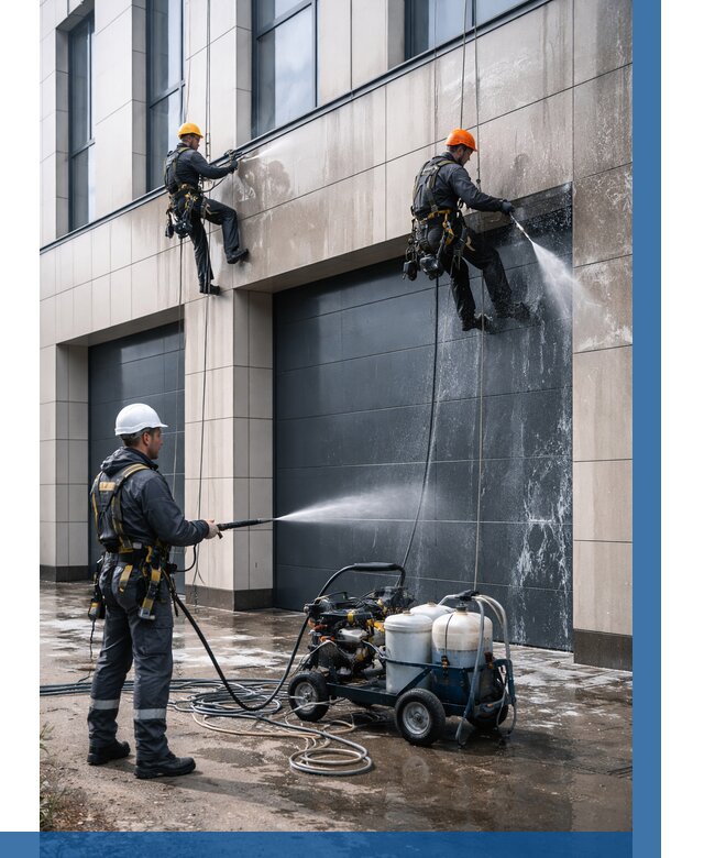 Послестроительная мойка фасада в Чапаевске от 306 р. | ВЫСОТНИК-Чпв