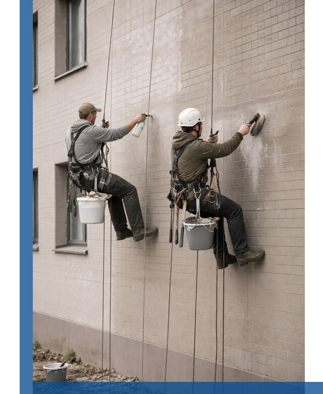 Удаление высолов с фасада зданий в Чапаевске без повреждений и следов