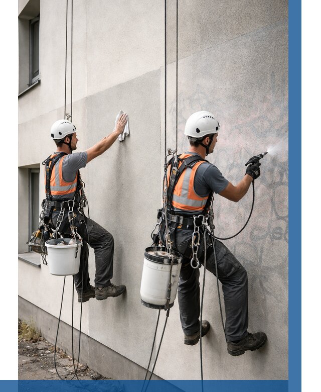 Антиграффити покрытие фасада в Чапаевске от 613 р. | ВЫСОТНИК-Чпв