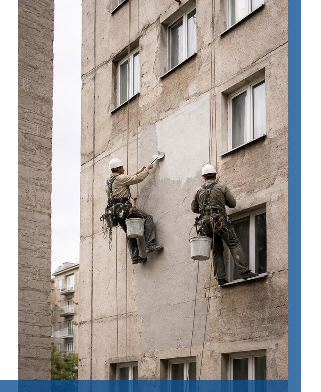 Косметический ремонт фасада в Чапаевске от 1124 р. | ВЫСОТНИК-Чпв