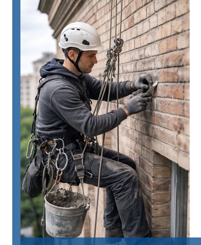 Качественный ремонт кирпичной кладки фасада в Чапаевске с гарантией