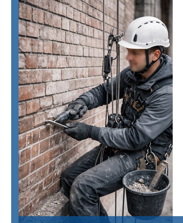 Расшивка кирпичных швов фасадов и стен, ремонт в Чапаевске