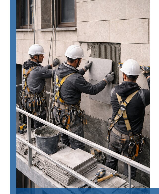 Ремонт облицовки фасада плиткой в Чапаевске с гарантией