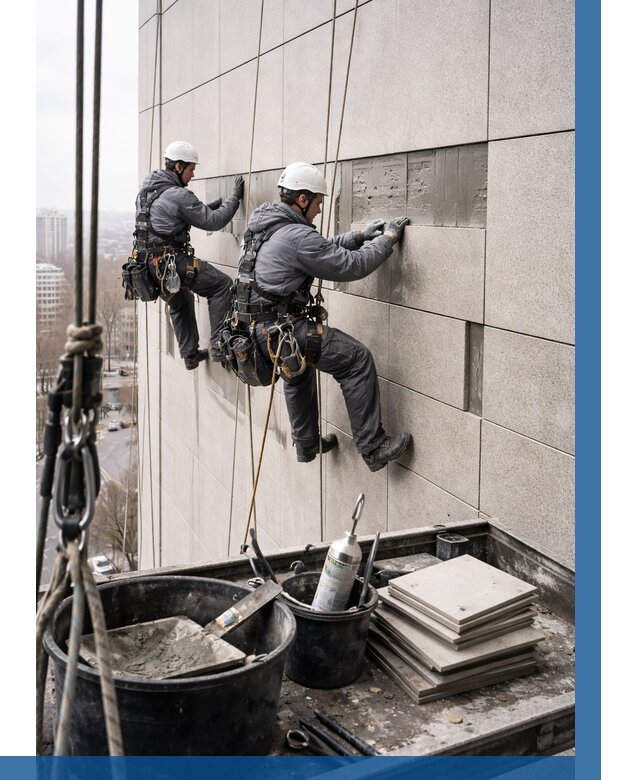 Ремонт фасада из керамогранита в Чапаевске от 2554 р. | ВЫСОТНИК-Чпв