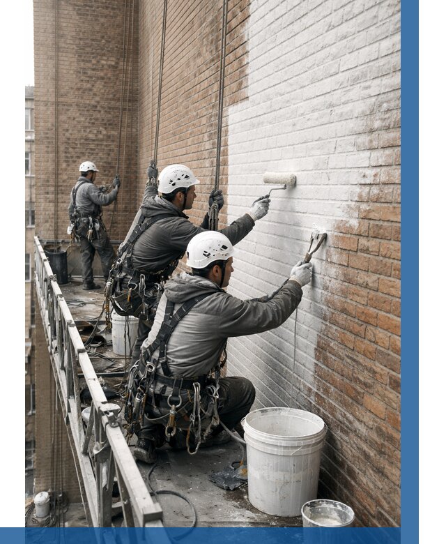 Покраска кирпичного фасада в Чапаевске от 358 р. | ВЫСОТНИК-Чпв