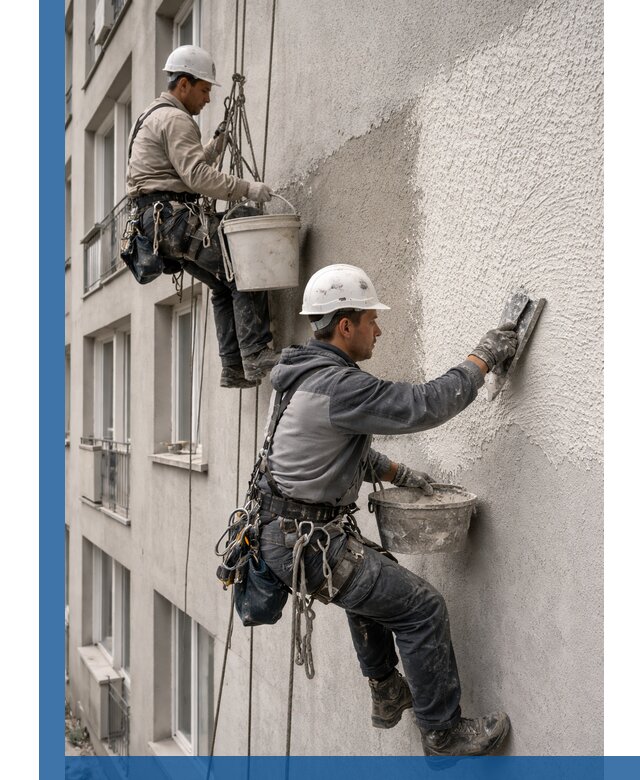 Нанесение декоративной штукатурки короед на фасад в Чапаевске