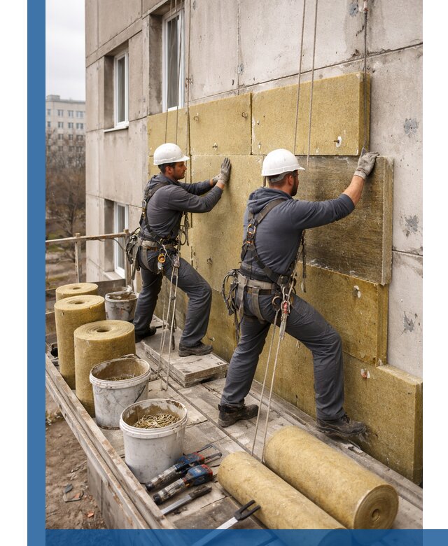 Утепление фасада минватой в Чапаевске под ключ с гарантией