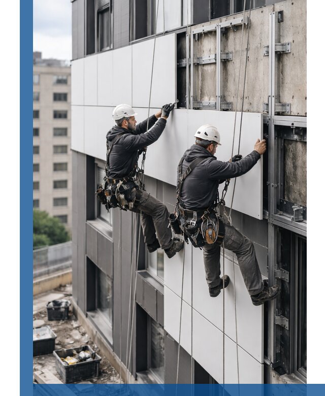 Монтаж композитных панелей фасада в Чапаевске под ключ