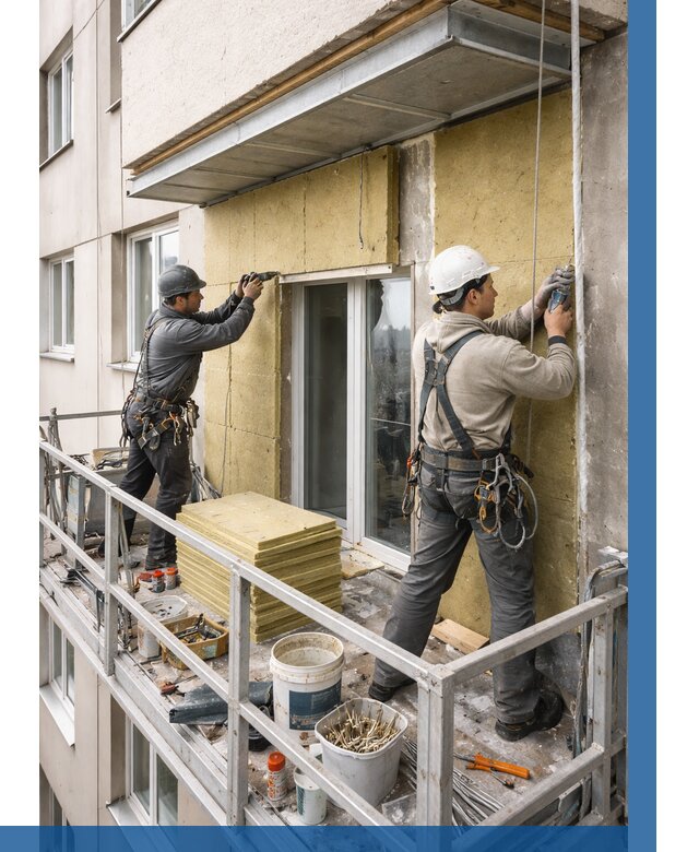 Утепление балкона снаружи в Чапаевске от 1634 р. под ключ ВЫСОТНИК-Чпв