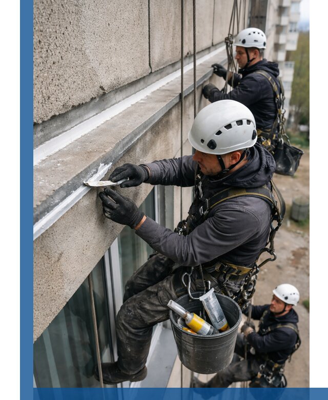 Герметизация примыкания балкона в Чапаевске под ключ с гарантией