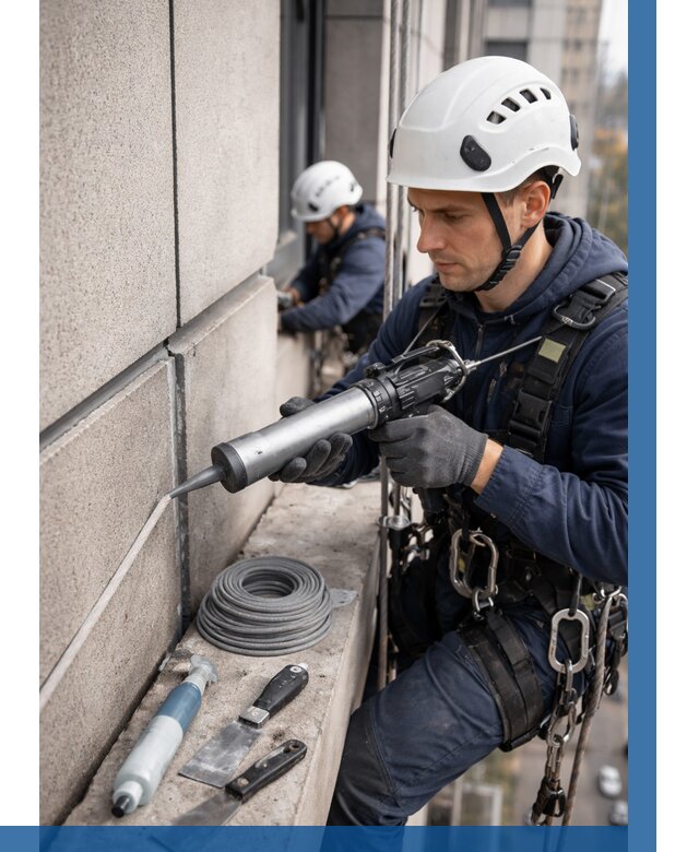 Герметизация деформационных швов фасада в Чапаевске от 715 | ВЫСОТНИК-Чпв