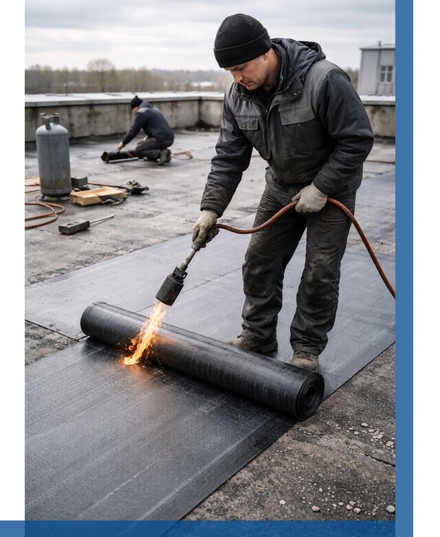 Ремонт наплавляемой кровли в Чапаевске от 715 р. | ВЫСОТНИК-Чпв