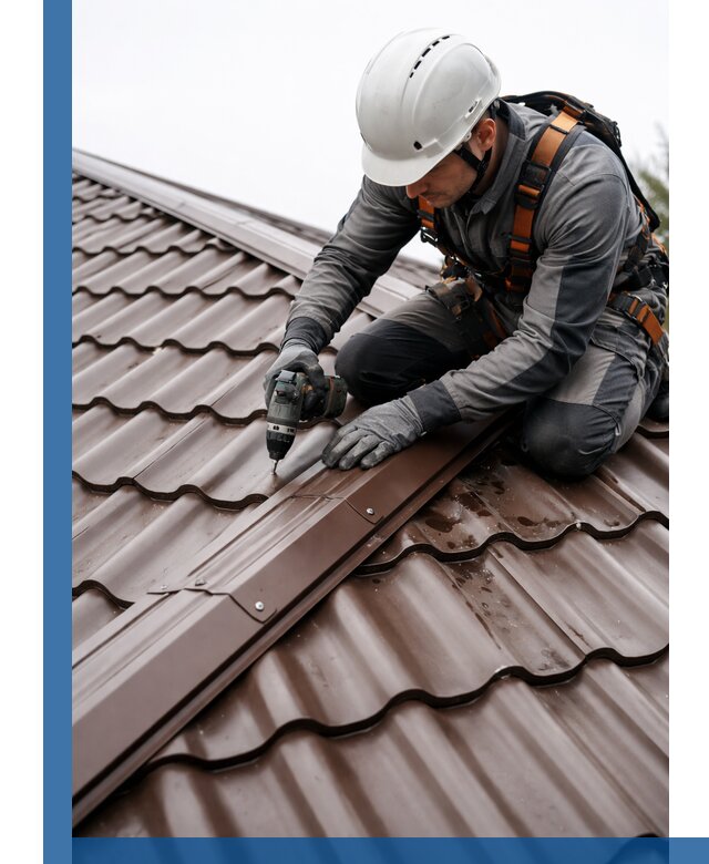 Ремонт металлочерепицы на крыше в Чапаевске профессионально