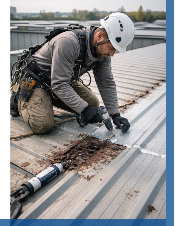 Ремонт профнастила на кровле в Чапаевске от 715 р. | ВЫСОТНИК-Чпв