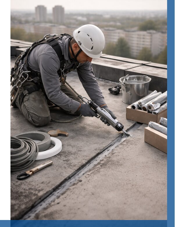 Герметизация швов кровли в Чапаевске от 460 р./м2 | ВЫСОТНИК-Чпв