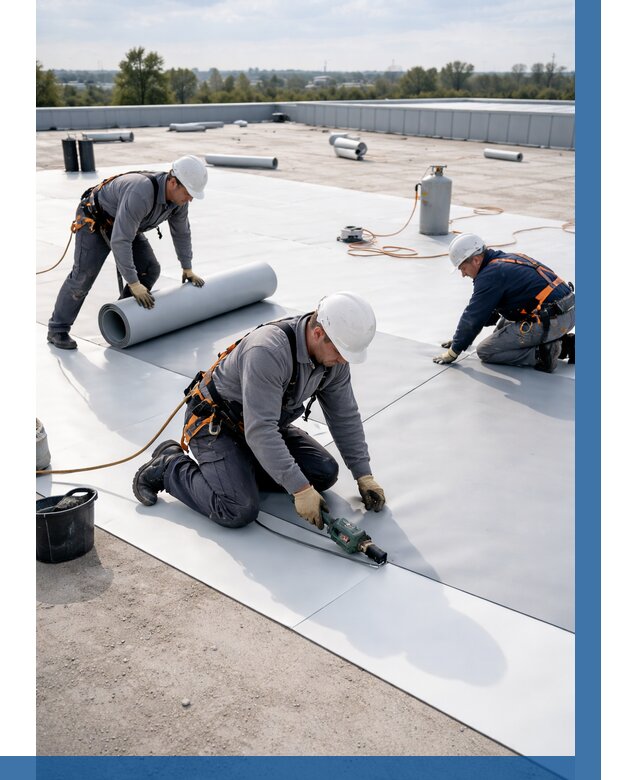 Монтаж мембранной кровли под ключ в Чапаевске от 1226 р. | ВЫСОТНИК-Чпв