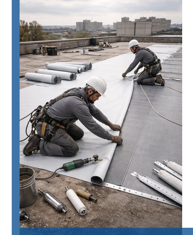 Монтаж мембранной кровли в Чапаевске для промышленных зданий