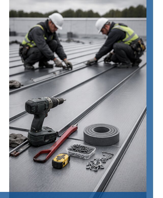 Монтаж фальцевой кровли в Чапаевске от 1839 р. | ВЫСОТНИК-Чпв