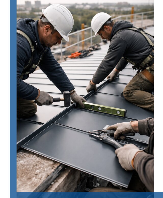 Монтаж фальцевой кровли в Чапаевске для промышленных зданий