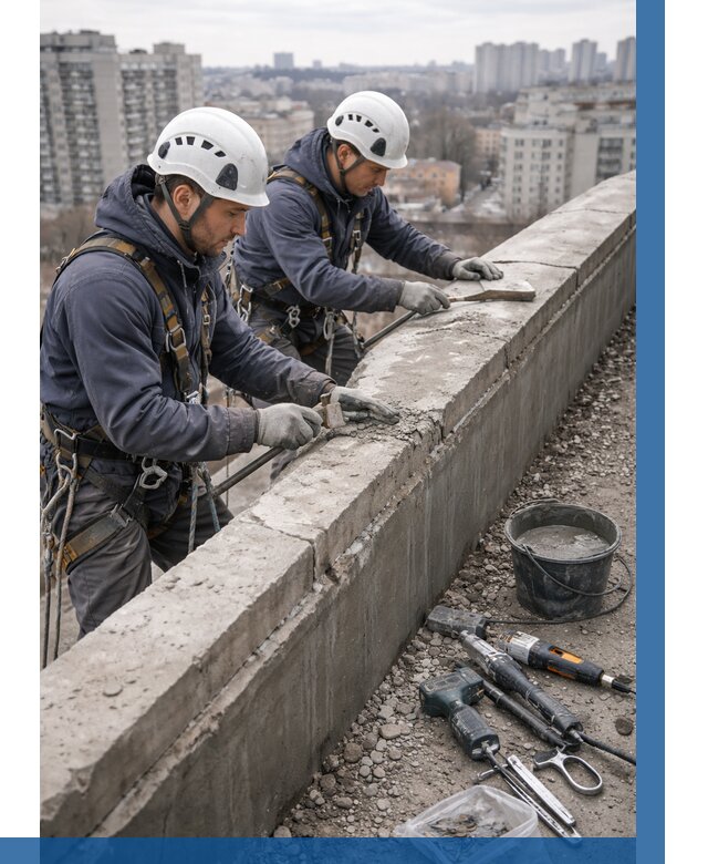 Ремонт парапета на кровле в Чапаевске от 1532 р. | ВЫСОТНИК-Чпв