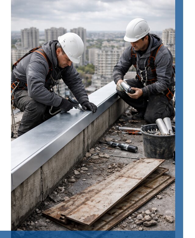 Замена парапетных крышек под ключ в Чапаевске от 1226 р. | ВЫСОТНИК-Чпв