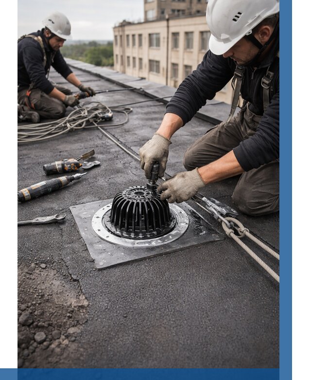 Установка водосточных воронок в Чапаевске цена от 3575 р. | ВЫСОТНИК-Чпв