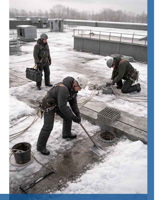 Абонентское обслуживание кровли зимой в Чапаевске от 8172 р. | ВЫСОТНИК-Чпв