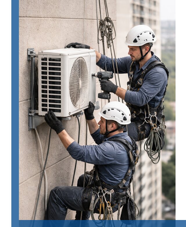 Монтаж внешнего блока кондиционера в Чапаевске установка и крепление