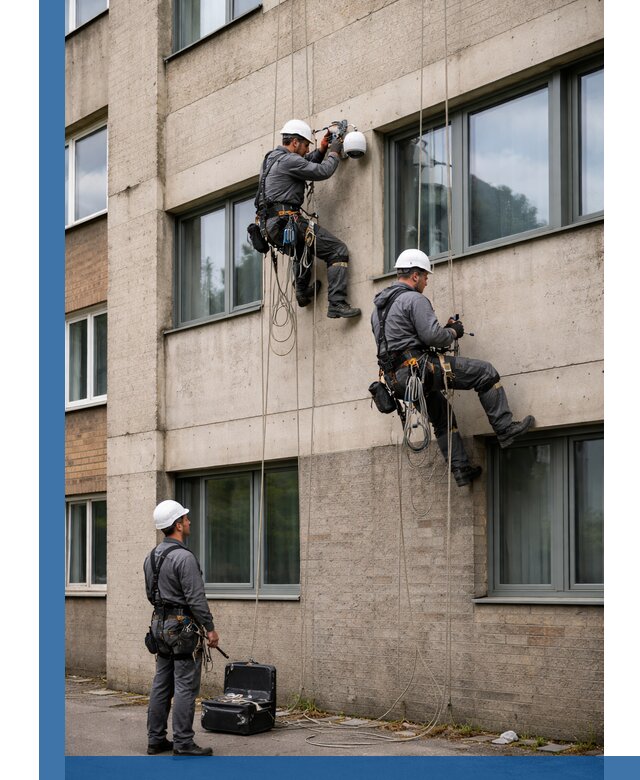 Монтаж фасадных камер видеонаблюдения в Чапаевске под ключ