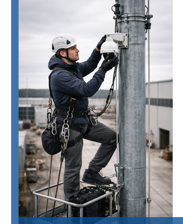 Профессиональная установка видеокамер на мачте в Чапаевске