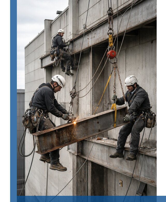 Демонтаж металлоконструкций на высоте в Чапаевске под ключ