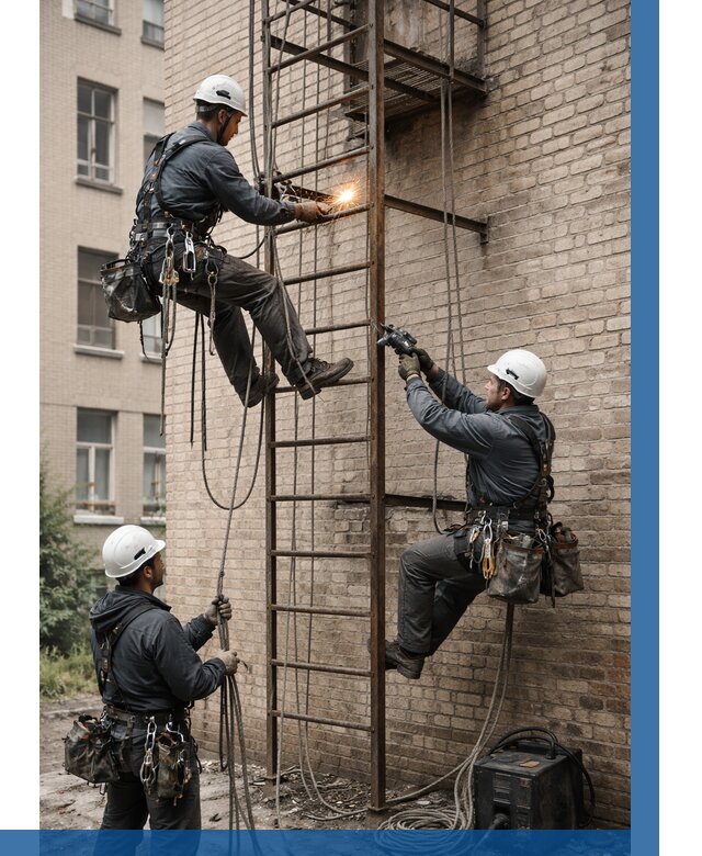 Ремонт пожарной лестницы в Чапаевске от 7661 р. | ВЫСОТНИК-Чпв