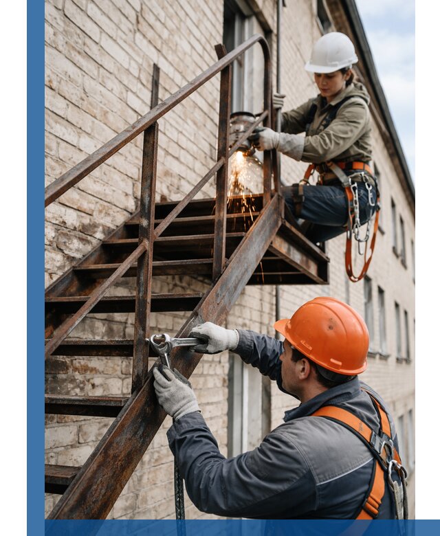 Ремонт и восстановление пожарных лестниц с выездом в Чапаевске