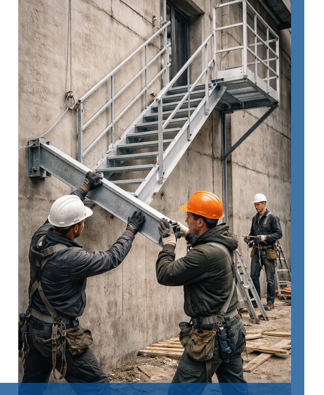 Монтаж металлических лестниц в Чапаевске от 15323 р. | ВЫСОТНИК-Чпв