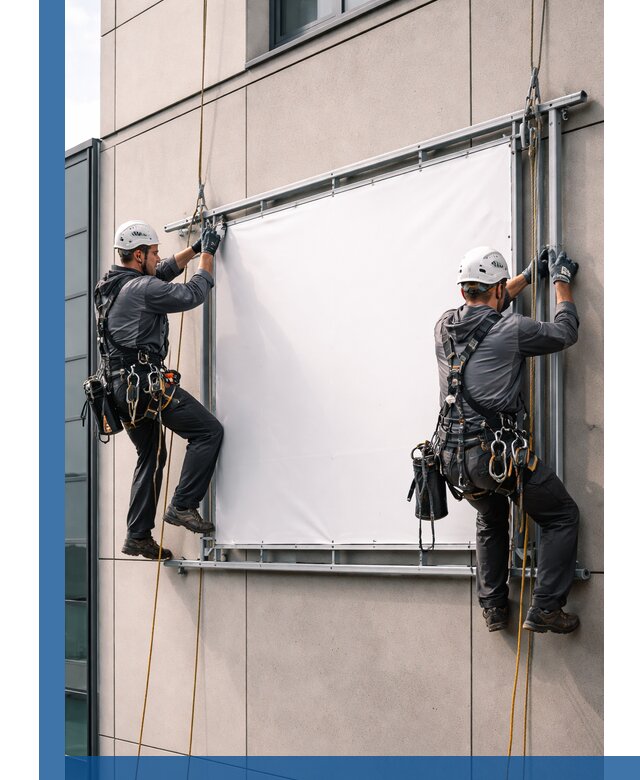Монтаж наружной рекламной вывески в Чапаевске под ключ