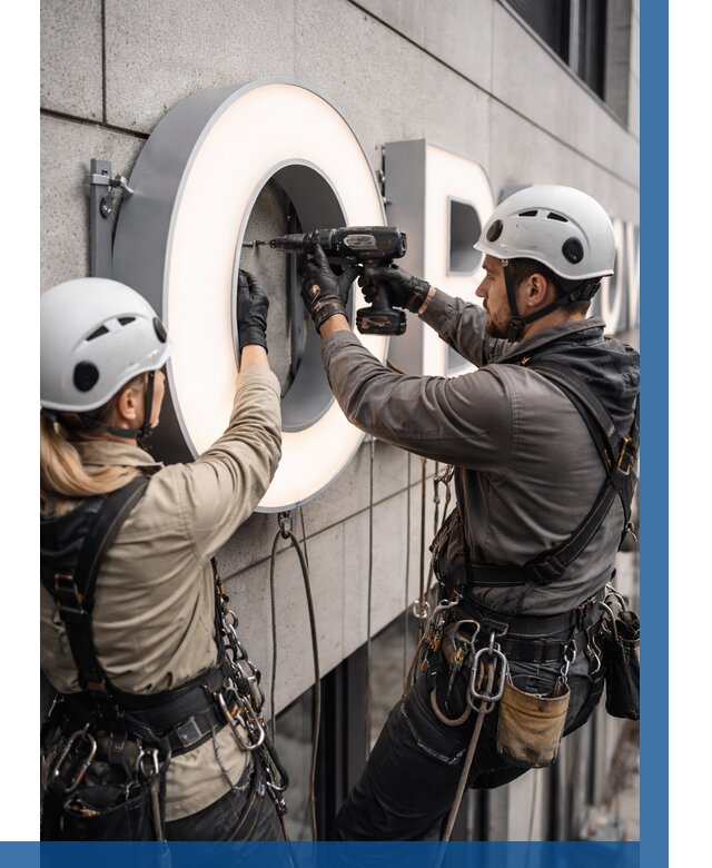 Монтаж световых букв в Чапаевске от 3065 р. под ключ ВЫСОТНИК-Чпв