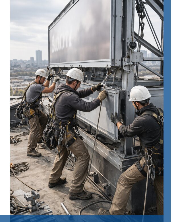 Монтаж крышной рекламной конструкции в Чапаевске от 61290 р.|ВЫСОТНИК-Чпв