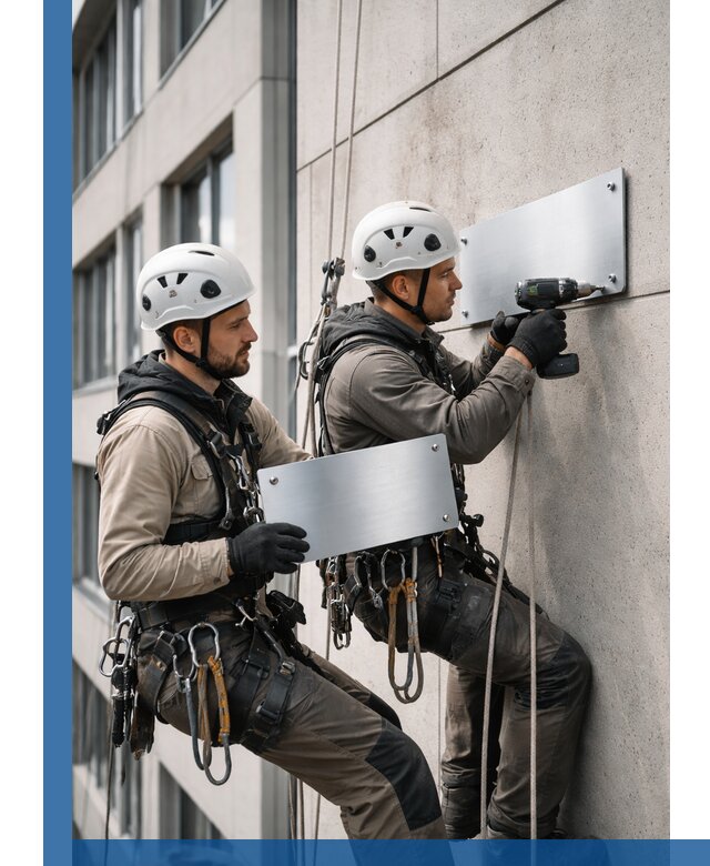 Монтаж табличек и указателей в Чапаевске для зданий и сооружений