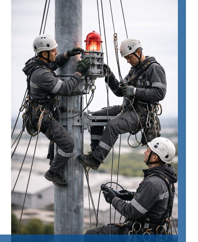 Монтаж заградительных огней в Чапаевске от 8683 р. | ВЫСОТНИК-Чпв