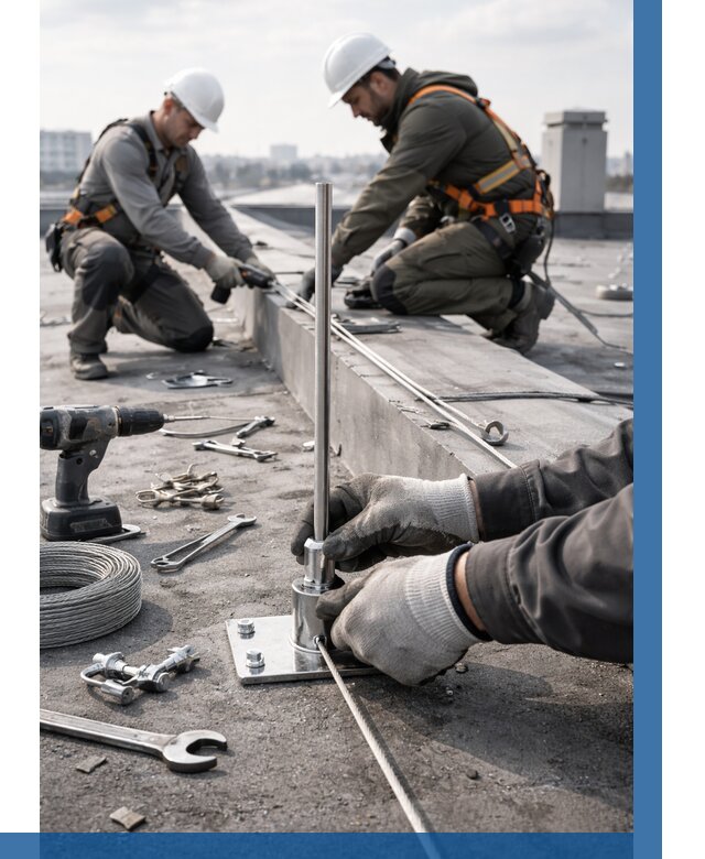 Монтаж молниезащиты на кровле в Чапаевске цена от 25538 р. | ВЫСОТНИК-Чпв