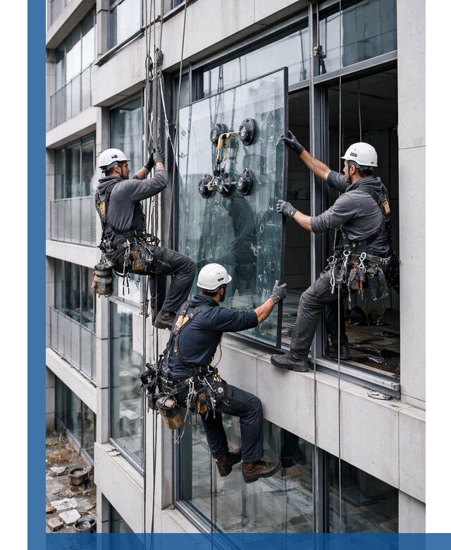 Фасадное остекление и монтаж витражей зданий в Чапаевске под ключ