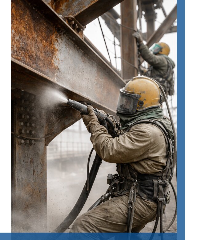 Пескоструйная очистка металлоконструкций в Чапаевске по 613 р. ВЫСОТНИК-Чпв