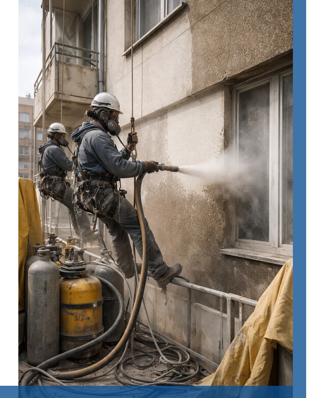 Пескоструйная очистка фасада в Чапаевске от 664 р. | ВЫСОТНИК-Чпв