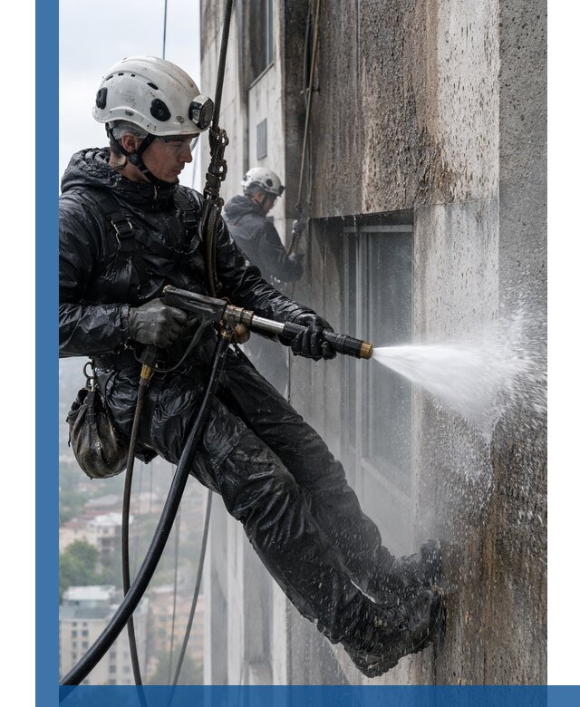 Гидроструйная очистка фасадов и конструкций в Чапаевске