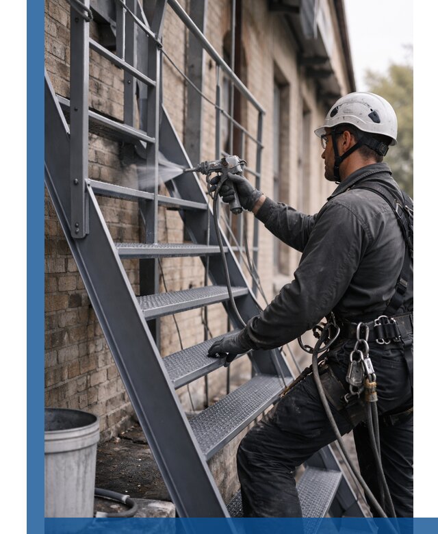 Покраска и антикоррозионная защита пожарных лестниц в Чапаевске