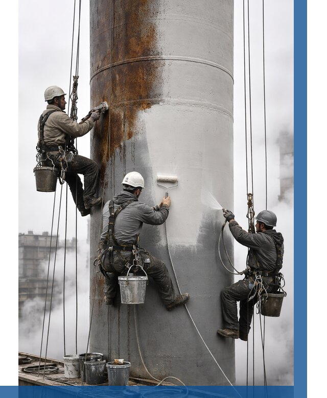 Покраска дымовых труб в Чапаевске от 8683 р. | ВЫСОТНИК-Чпв